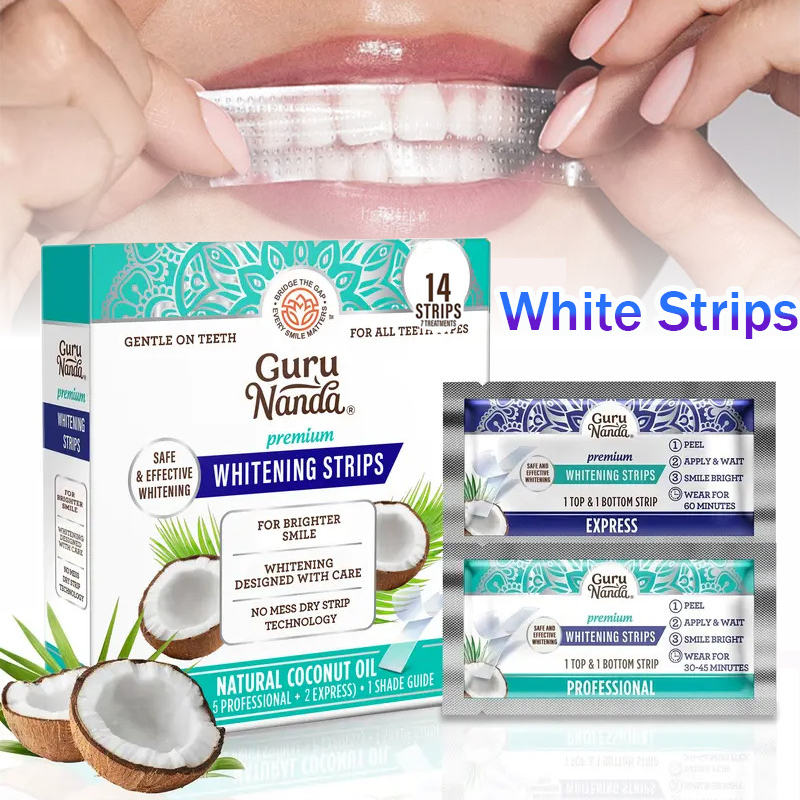 Teeth Whitening Session - 1/2/3 Dozen Kokosolie Witte Strips, Tandenbleekstrips